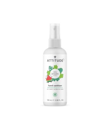 ATTITUDE Hand Sanitizer Spray for Kids  Perfect Travel Size Format  Kills Bacteria and Germs  Vegan and Cruelty-Free  Watermelon & Coco  3.5 Fl Oz