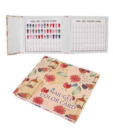 Professional 120 Colors Nail Art Display Color Card Nail Polish Gel Colors Display Book False Nail Sample Display Board Manicure Salon Accessory (01)