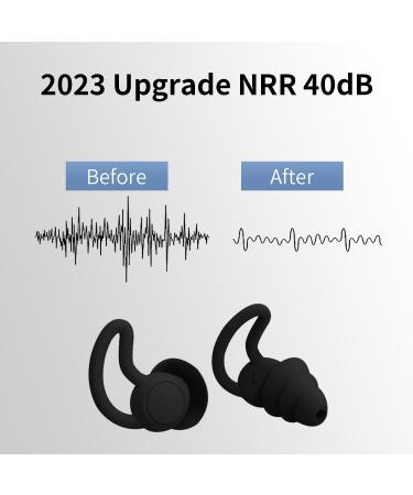 Noise Reduction Ear Plugs - NRR 40dB Silicone Reusable & Comfortable for Sleep Snoring Swimming Studying Concerts | Noise Cancelling & Hearing Protection - Black - Buy Online on GoSupps.com