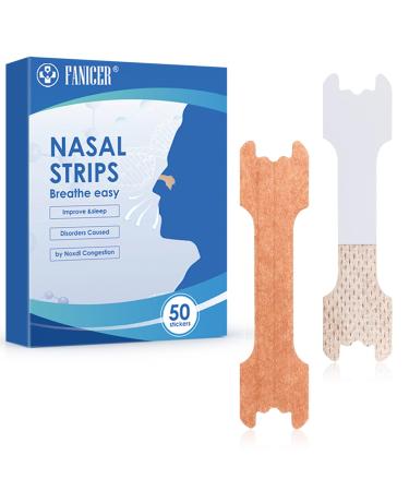 50 Pack Extra Strong Nose Strips Anti-Snoring Nose Strips Against Snoring Anti Snoring Nose Strip Better Breathe Brown