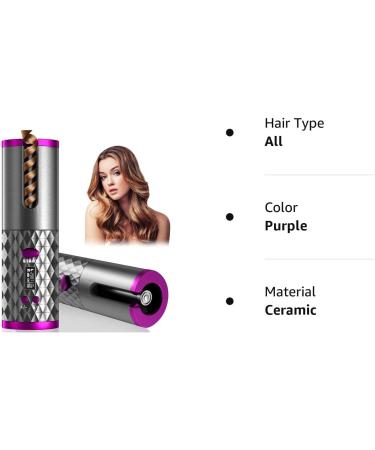Wireless Cordless Auto Hair Curler: 6 Temp & 11 Timer Settings, USB Rechargeable, Travel-Friendly, Auto Shut Off - Fast Heat Technology - Buy Online on GoSupps.com
