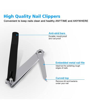 Premium Stainless Steel Nail Clippers Set for Men & Women - Sharp, Sturdy Fingernail & Toenail Cutters with Nail File - Buy Online on GoSupps.com
