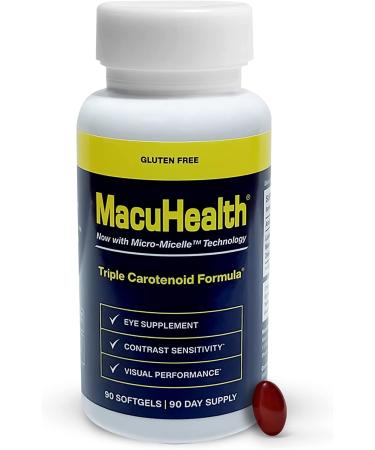 MacuHealth Triple Carotenoid Formula for Adults - Eye Vitamins Lutein and Zeaxanthin, Meso-Zeaxanthin for AMD and Dry Eyes - Complete Essentials Vitamin for Eyes (90 Softgels, 3 Month Supply)