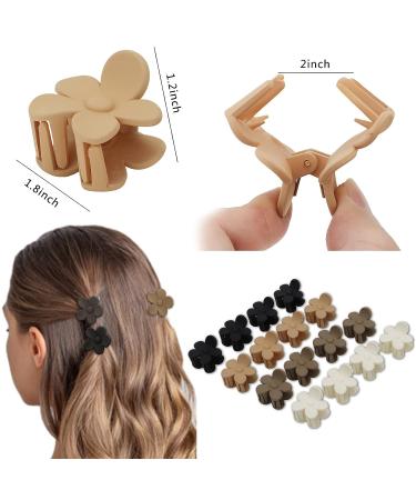 Hapdoo 16 PCS Flower Small Hair Clips - Matte Daisy Clips for Women & Girls | Non-Slip Strong Hold Mini Hair Accessories - Buy Online on GoSupps.com