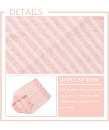 XIAOHAWANG Striped Winter Beanie Hat for Kids 4-8 Years - Pink (Hat+Scarf) - Buy Online on GoSupps.com