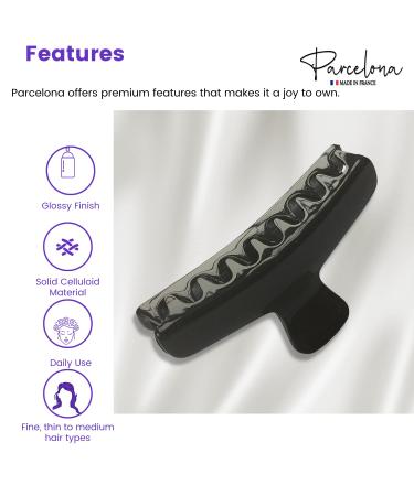 Parcelona French Salon Style Small Tortoise Shell Hair Claw Clip Set - Brown/Black (2 Pack) - Buy Online on GoSupps.com