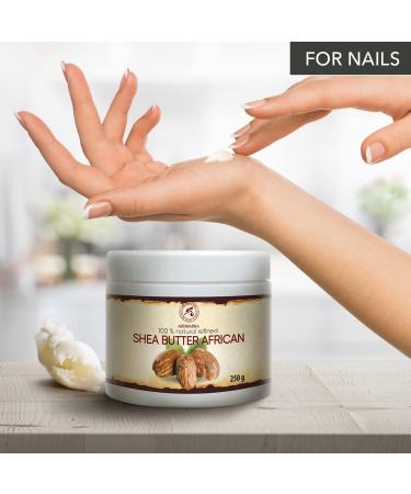 250g Refined Shea Butter - Butyrospermum Parkii - Rich Body Butter for Dry Skin & Hair Treatment - Emollient Skincare Nail & Hand Care | International Shipping - Buy Online on GoSupps.com