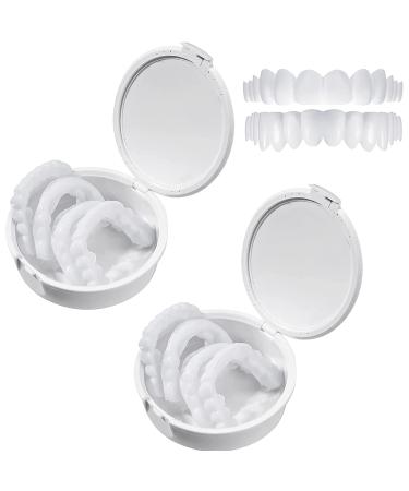 2 pairs cosmetics veneer Temporary denture teeth immediate teeth immediate teeth veneer up and underside smile veneer whitening snap on veneer fake teeth comfort denture