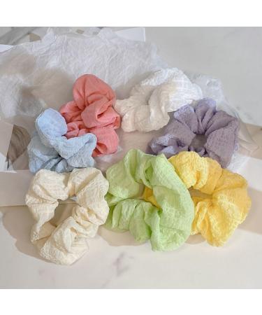 Polyester Plaid Scrunchies Fashion Elastic Hair Rubber Bands Hair Accessories Headwear Ponytail Holder(Light red) - Buy Online on GoSupps.com