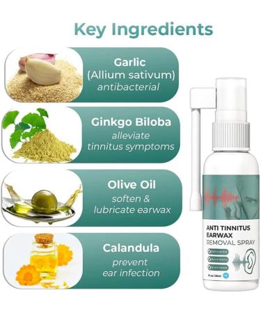 Anti Tinnitus Earwax Removal Spray - 3PC Set for Ear Wax Softening & Cochlear Blockage Relief - Buy Online on GoSupps.com