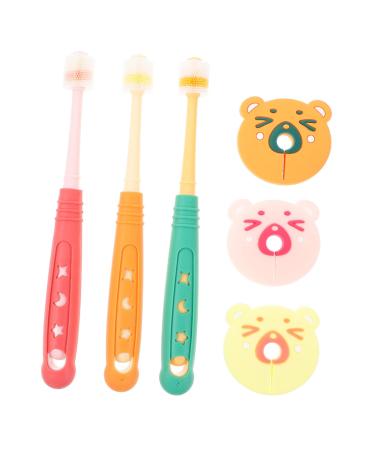 BUIFULSIC 3st toothbrush oral care for babies baby brush made of silicone chime for babies teeth clean tooth cleaning brush handbook detergent toddler nano material