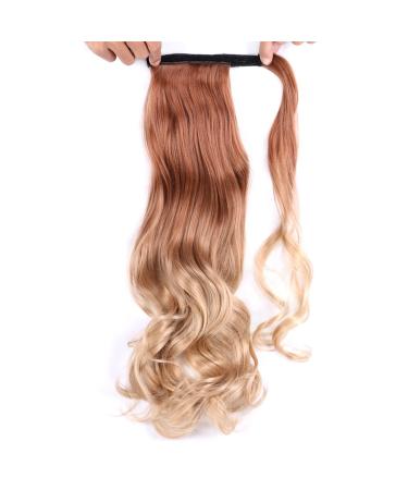 Hair Bun Synthetic Long Curly Ponytail Hair Extensions Wraparound Ponytail 22 Inches Women Hair Accessories Bun Ladies Bun (Color : 30-25 Size : 22inches) 22inches 30-25