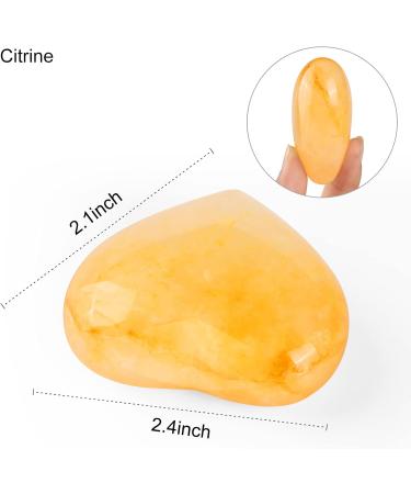 Artistone Citrine Crystal Heart Shape Worry Stone Hand Carved Pocket Gem Heart Stone Chakra Reiki Balancing for Yoga Collection Mental Healing Meditation Decor - Buy Online on GoSupps.com