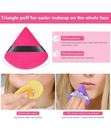 Auauy 9 PCs Triangle Makeup Powder Puffs | Washable & Reusable Face Sponges for Loose Powder & Foundation | Multicolored Makeup Tools - Buy Online on GoSupps.com