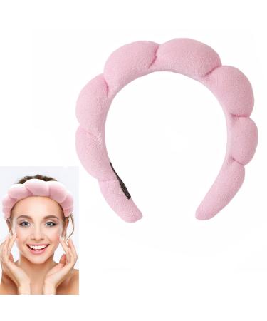 Spa Headband for Women Puffy Makeup Headband Cloud Headband Cute Skincare Headband for Face Washing Makeup Removal Shower and Facial Mask(Pink)