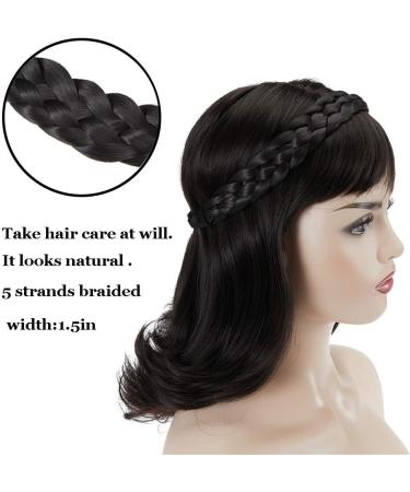 TOECWEGR Braided Hair Band 5 Strands Hair Scrunchie Classic Chunky Elastic Synthetic Headband Women's Beauty Accessories B07 - Buy Online on GoSupps.com