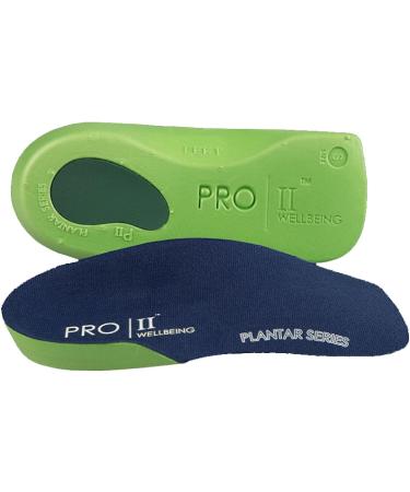 PRO 11 WELLBEING 1 Pair of Ultra Slim Fitting 3/4 Orthotic Insoles with Poron Heel Cushion Plantar Fasciiits Releif (XXL 13/14 UK Green) XXL 13/14 UK Green - Buy Online on GoSupps.com