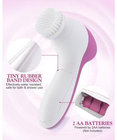 Facial Cleansing Brush - Electric Exfoliating Spin Brush for Deep Cleaning and Acne Skin Care - Waterproof Exfoliator Spa Machine - Pink - Buy Online on GoSupps.com