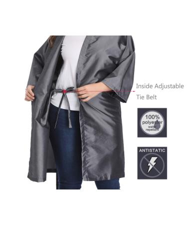 Kimono Style Grey Salon Client Gown Robe Cape - Hair Salon Smock for Clients - Buy Online on GoSupps.com