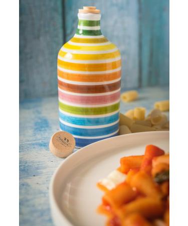 Muraglia - Extra Virgin Olive Oil Rainbow Ceramic Jar (Medium Fruity) 500ml Rainbow Arcobaleno - Buy Online on GoSupps.com