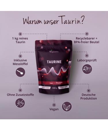 Vegavero LTaurine Powder 1000 mg PreWorkout Supplement Strength Endurance and Performance 100 Pure Vegan GMOfree Long Shelf Life 13 years - Buy Online on GoSupps.com