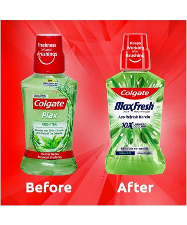 Colgate Plax Fresh Tea Mouthwash 250ml - Alcohol-Free Oral Rinse - Buy Online on GoSupps.com