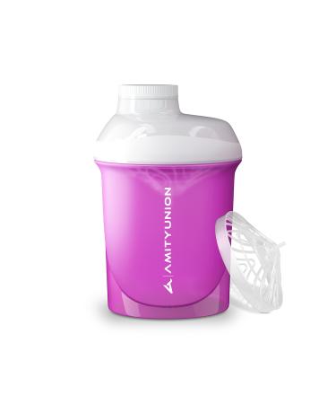 Amity Union women protein shaker 400 ml pink white deluxe - original protein shaker leak -proof - bpa free with sieve scale for creamy whakes gym fitness mug for isolates & training booster - Buy Online on GoSupps.com