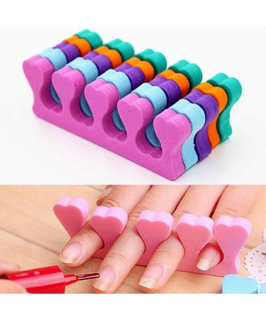 Zhongjiuyuan 20 pieces (10 pairs) soft foam toe separators popular finger separators partition walls nail art manicure pedicure gel tools (random color)