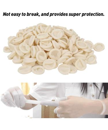 QANYEGN 300 Pieces Latex Finger Cots Disposable Finger Covers Powder Free Finger Condom With Nonslip Antistatic Contact Prevention Milky White Color - Buy Online on GoSupps.com