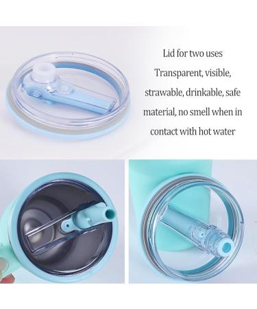 2PCS Tumbler Flip Straw Lid Replacement Fit for Stanley Quencher 40 oz Replaceble Spill Proof Splash Resistant Tumbler Lids Reusable Tumbler Cover for Cup (D) - Buy Online on GoSupps.com