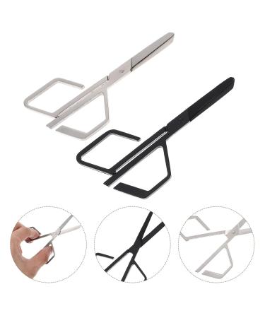 FRCOLOR Stainless Steel Hair Scissors - Professional Nose Hair & Beard Trimming Tools (2pcs) | Multi-Function Small Scissors for Precision Grooming - Buy Online on GoSupps.com