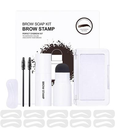 Woman Makeup Eyebrow Stamp Kit | Step Eyebrow Stamp Shaping Kit with Eyebrow Soap Stencils Brushes | Waterproof Long-Lasting Eyebrow Definer Kit for Women Makeup Sillervan - Buy Online on GoSupps.com