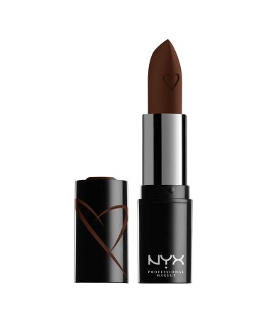 NYX PROFESSIONAL MAKEUP Shout Loud Satin Lipstick  Infused With Shea Butter - Grind (Cool Chocolate) Grind 0.12 Ounce (Pack of 1)