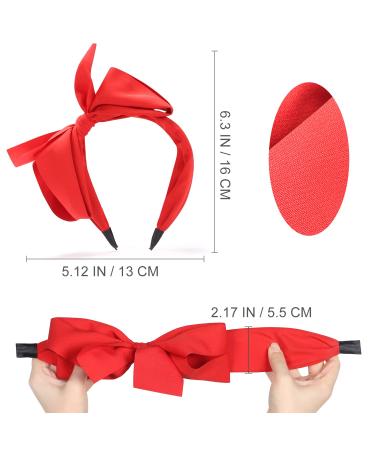 WantGor Bow Headbands for Women - 2 Big Bowknot Hair Hoops - Knotted Wide Turban Headbands - Black Red Hair Accessories - Buy Online on GoSupps.com