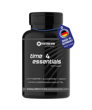 SoMatEm time 4 essentials multivitamin & mineral complex with valuable amino acids + choline + betaine HCL 120 capsules high dosage German quality production PERFORM NOW by fair&pure