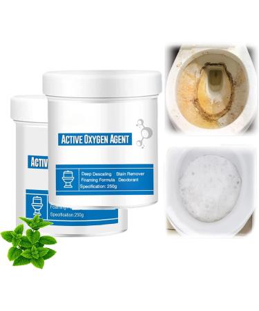 Toilet Active Oxygen Agent All Purpose Cleaning Powder Toilet Bowl Foam Cleaner Powerful Pipe Dredging Agent Toilet Bowl Cleaners Effectively Cleans Stubborn Dirt from The Toilet (2 Pcs 250g) 110.00 g (Pack of 1) 250g