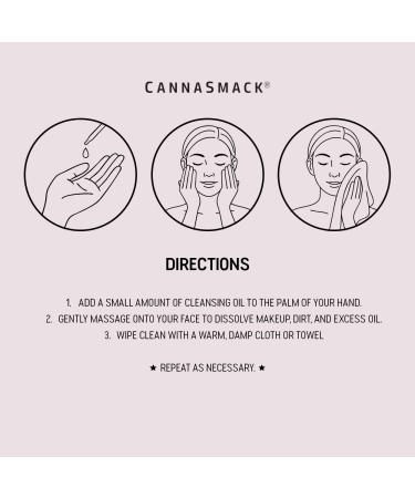 CannaSmack Cleansing Oil - Gentle Daily Face Cleanser & Makeup Remover with Hemp Seed Argan & Rosehip - Hydrating Non-Drying Formula for All Skin Types 4 oz - Buy Online on GoSupps.com