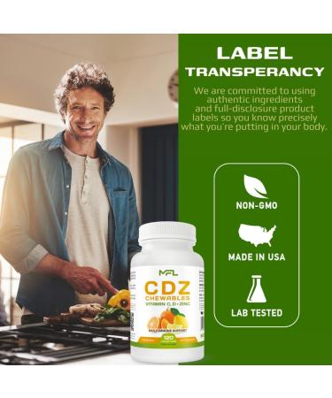 MUSCLE FOOD LABS C D Z CHEWABLES | Vitamin C 1000mg | Vitamin D3 | Zinc | Non-GMO & Gluten Free | 120 Vegetarian Chewable Tablets | 120 Servings - Buy Online on GoSupps.com