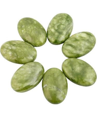 Rockcloud Oval Green Jade Worry Stone - Healing Crystal with Velvet Bag - Buy Online on GoSupps.com