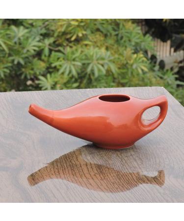 Ancient Impex Ceramic Neti Pot for Nasal Cleansing | Natural Sinus Relief with Neti Salt & Instructions | International Shipping Available - Buy Online on GoSupps.com
