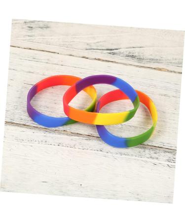 Unomor 24 Pcs Rainbow Bracelet Lgbt Pride Bracelet Expandable Bangle Bracelet Pride Friendship Bracelet Colored Wristbands Personalized Silicone Wristbands Woman Silica Gel Supplies Charm Colorful 6.5X6.5X1CM - Buy Online on GoSupps.com