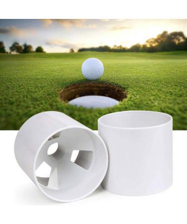 Golf Hole Putting Cup for Practice Putting Green | Set of 2 Golf Cups - Conform to USGA Regulations, ABS Ivory White, Dimension 4" Depth, Diameter 4 1/4 inches, 1" Center Hole & 0.12" Thickness
