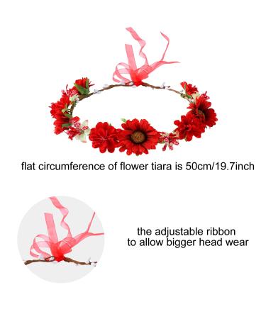 Cinaci Handmade Adjustable Sunflower Flower Wreath - Bridal Crown Garland for Weddings Parties & Girls - 8 Pieces - Buy Online on GoSupps.com