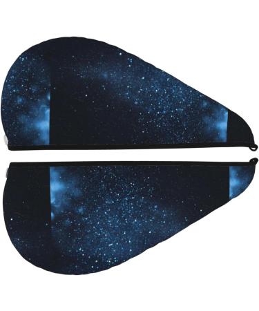 Buy Blue Glitter Retro Hair Towel Wrap | Quick-Dry Hair Turban with Button | Best Hair Drying Towel for Effortless Styling - Buy Online on GoSupps.com