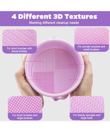 Buy Zxbaers 3-in-1 Makeup Brush Cleaner Mat | Portable Silicone Cleaning Bowl & Drying Holder - 20 Brush Protectors Included - Buy Online on GoSupps.com