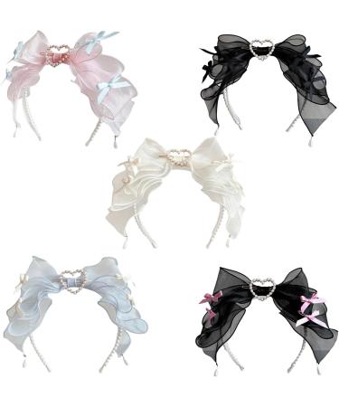 amangul Headbands for Women Girls Wide Plain Turban Headband Fashion Lace s Hair Bands Pearl Bead Hair Hoop(Blue) - Buy Online on GoSupps.com