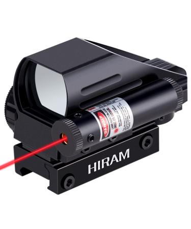 Hiram 1x22x33 Holographic Reflex Scope Sight with 4 Reticles Red and Green Dot with Red Laser - Buy Online on GoSupps.com