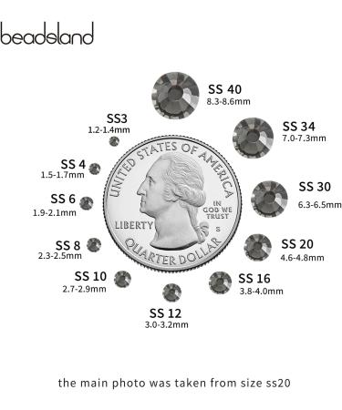 Beadsland 1440 Pieces Flat Back Rhinestones - Anthracite SS20 Nail Crystals for Stunning Nail Art (4.6-4.8mm) - Buy Online on GoSupps.com