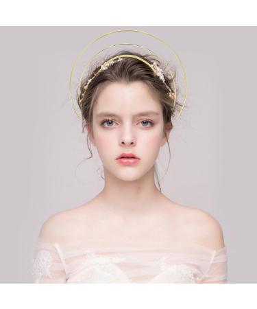 HIXNUG Angel Halo Headband Crown Bridal Wedding Headband Gothic Halo Crown Headband for Women Hair Hoop Cosplay Halloween Party Use - Buy Online on GoSupps.com