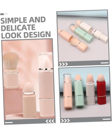 Beatifufu 2 in 1 Makeup Brush Bronzer Brush Loose Powder Brush Cosmetics Brush Contour Brush Foundation Applicator Bb Cream Brush 2 in 1 Cosmetic Brush Travel Plastic Sponge Brush Portable - Buy Online on GoSupps.com